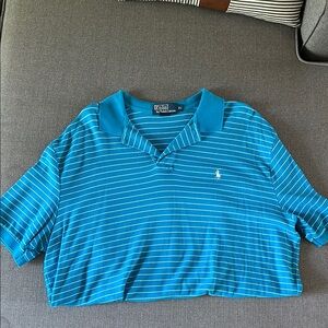 Ralph Lauren Teal Striped Polo Shirt
